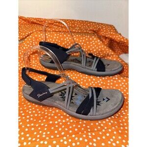 Skechers Womens Reggae Slim Takes Two Navy 11 EUC 163112/NVY